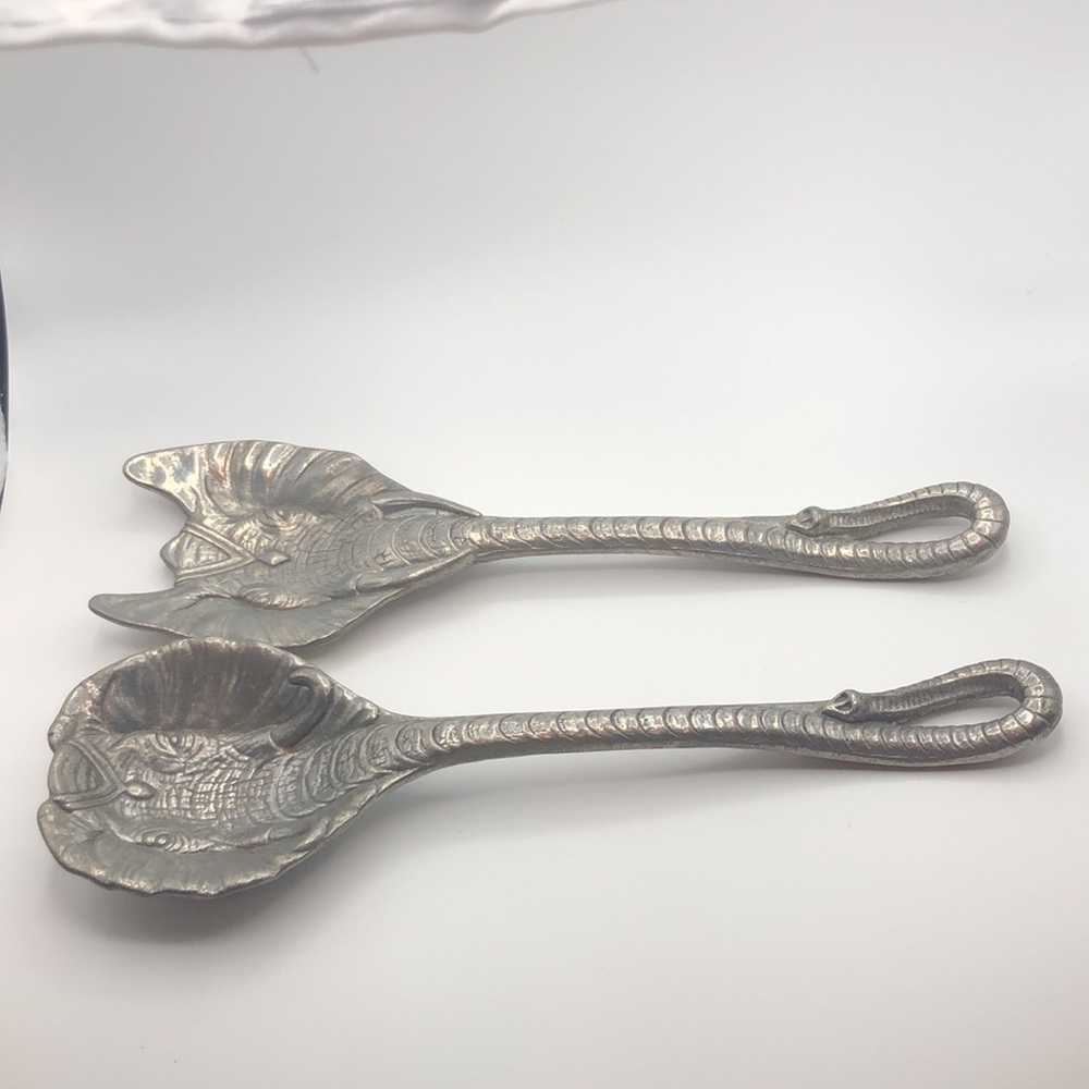 ARTHUR COURT ELEPHANT SALAD SERVER SET FORK SPOON